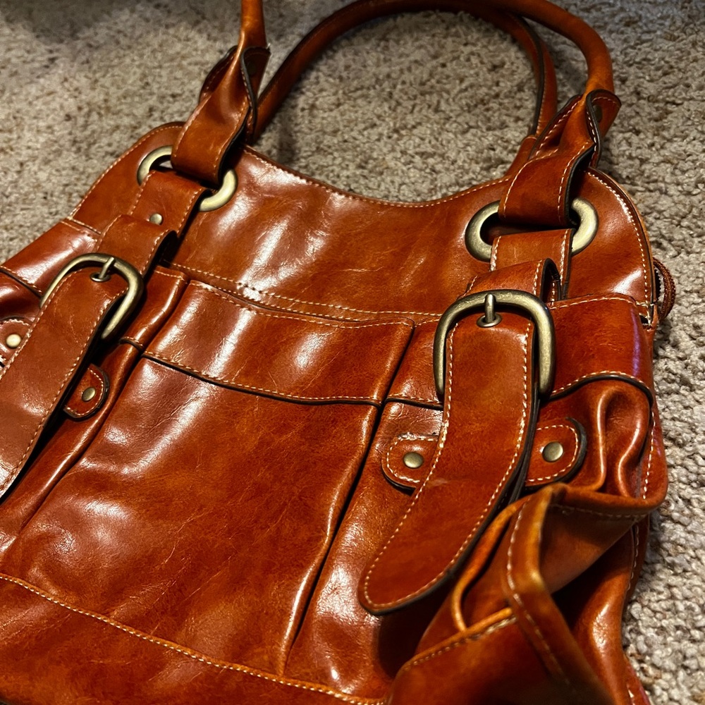 Elegant Brown Leather Tote Bag